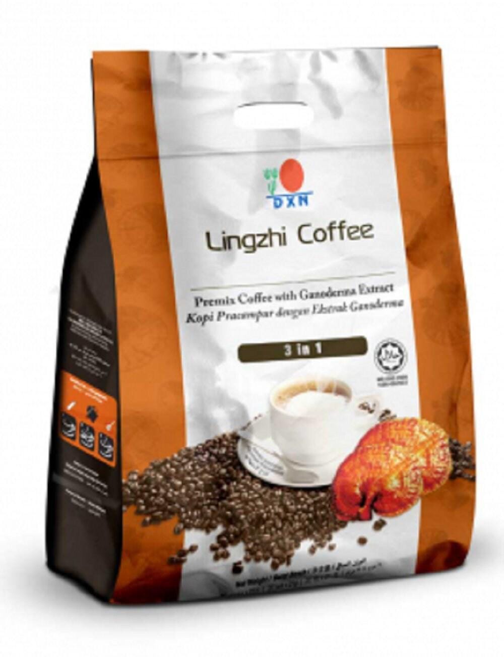 DXN Lingzhi Coffee 3 in 1 Ganoderma Instant Coffee - 20 Sachets