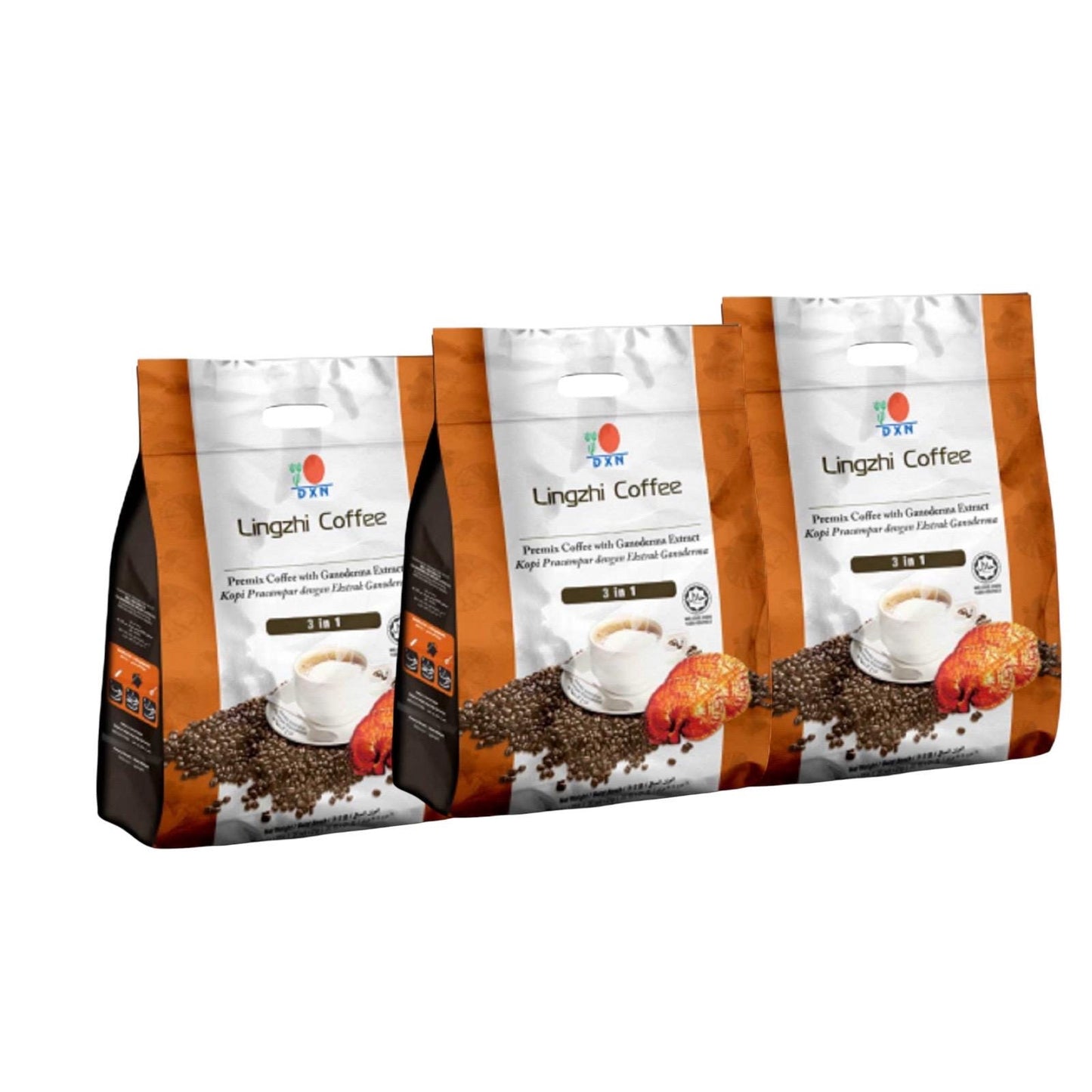DXN Lingzhi Coffee 3 in 1 Ganoderma Instant Coffee - 20 Sachets