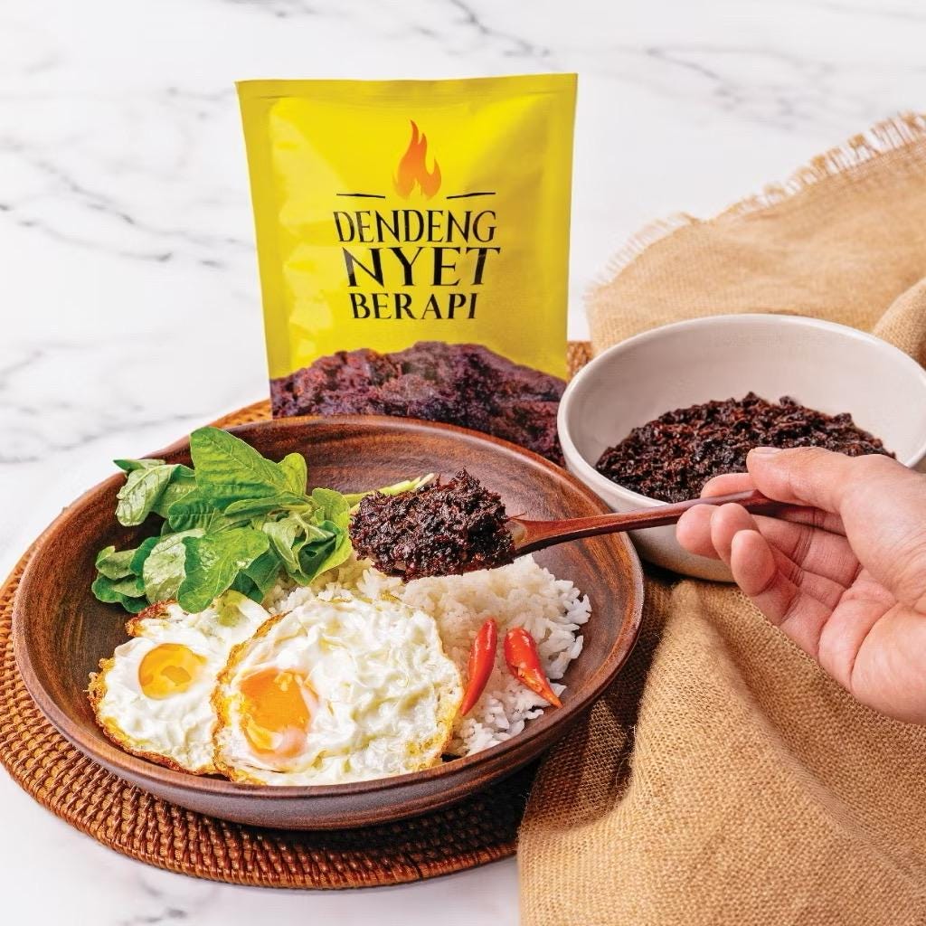 2 Packs Halal Beef Dendeng Nyet Berapi – Spicy Malaysian Dried Meat by Khairulaming
