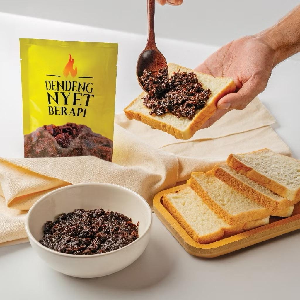 2 Packs Halal Beef Dendeng Nyet Berapi – Spicy Malaysian Dried Meat by Khairulaming