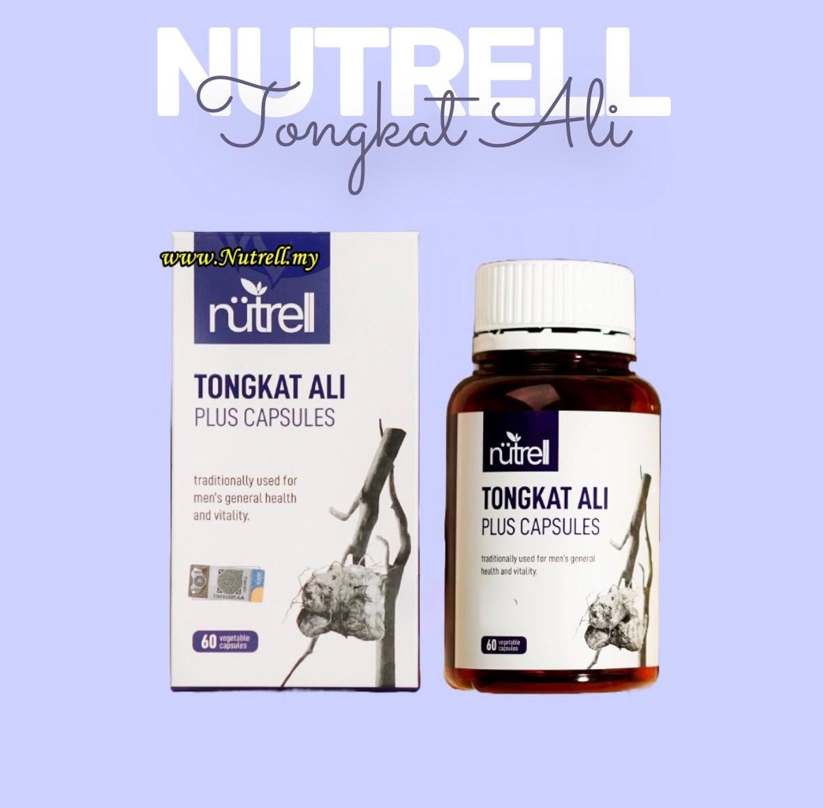 Nutrell Tongkat Ali Plus Extract – 60 Capsules | Authentic Herbal Supplement for Men
