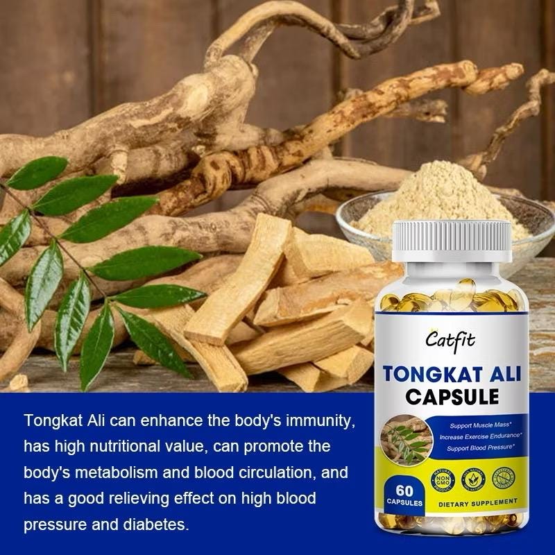 2 Bottles Tongkat Ali Capsules – 240 Count – Herbal Testosterone & Energy Booster – Natural Endurance Supplement
