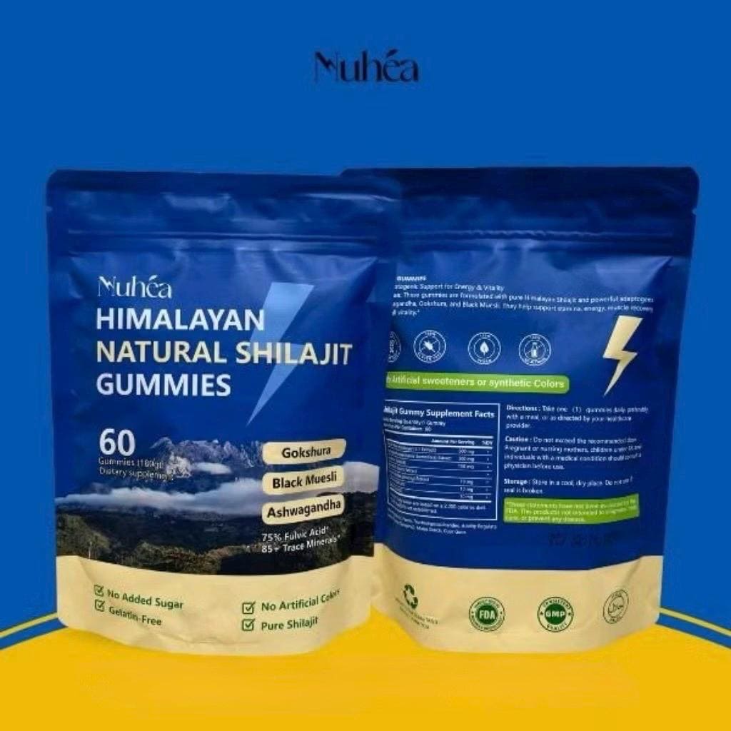 Muhea Himalayan Shilajit Gummies – Natural Energy & Vitality Boost | 60 Gummies