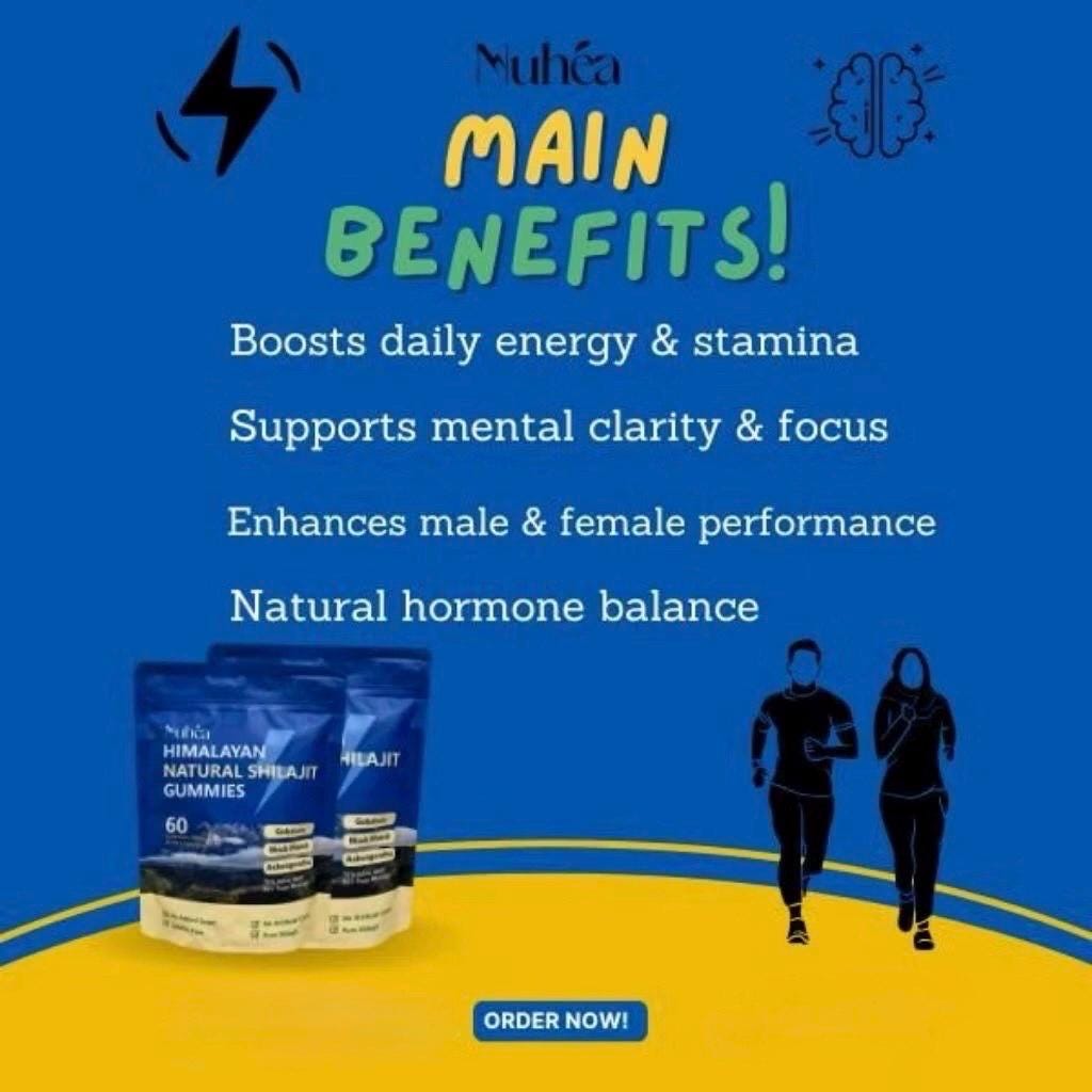 Muhea Himalayan Shilajit Gummies – Natural Energy & Vitality Boost | 60 Gummies