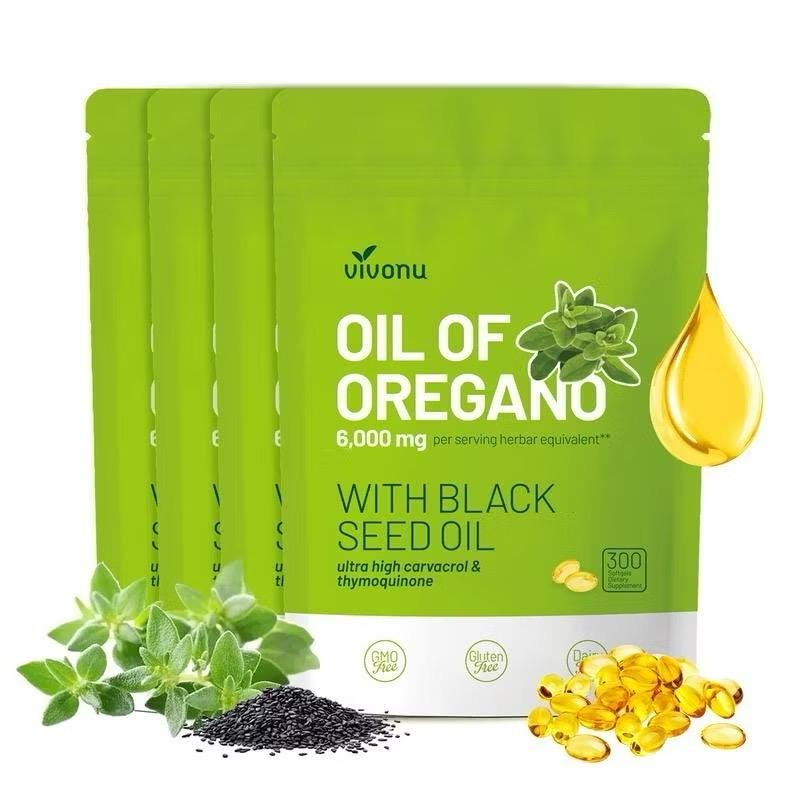 Premium 600 Oregano Capsules with Natural Seed Oil (2 Pack) | Organic Vegan Supplement | Health and Wellness Support