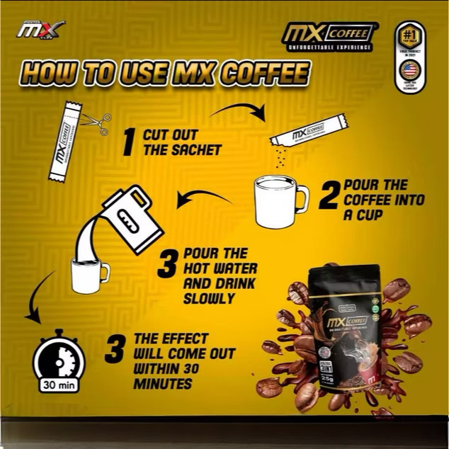 MX Coffee Energy X – Traditional Herbal Coffee for Men | Energy & Focus Booster