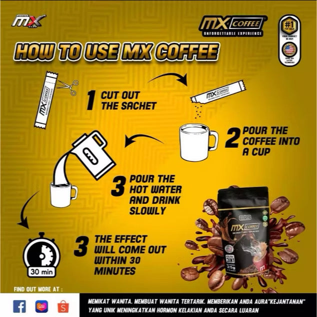 MX Coffee Energy X – Traditional Herbal Coffee for Men | Energy & Focus Booster