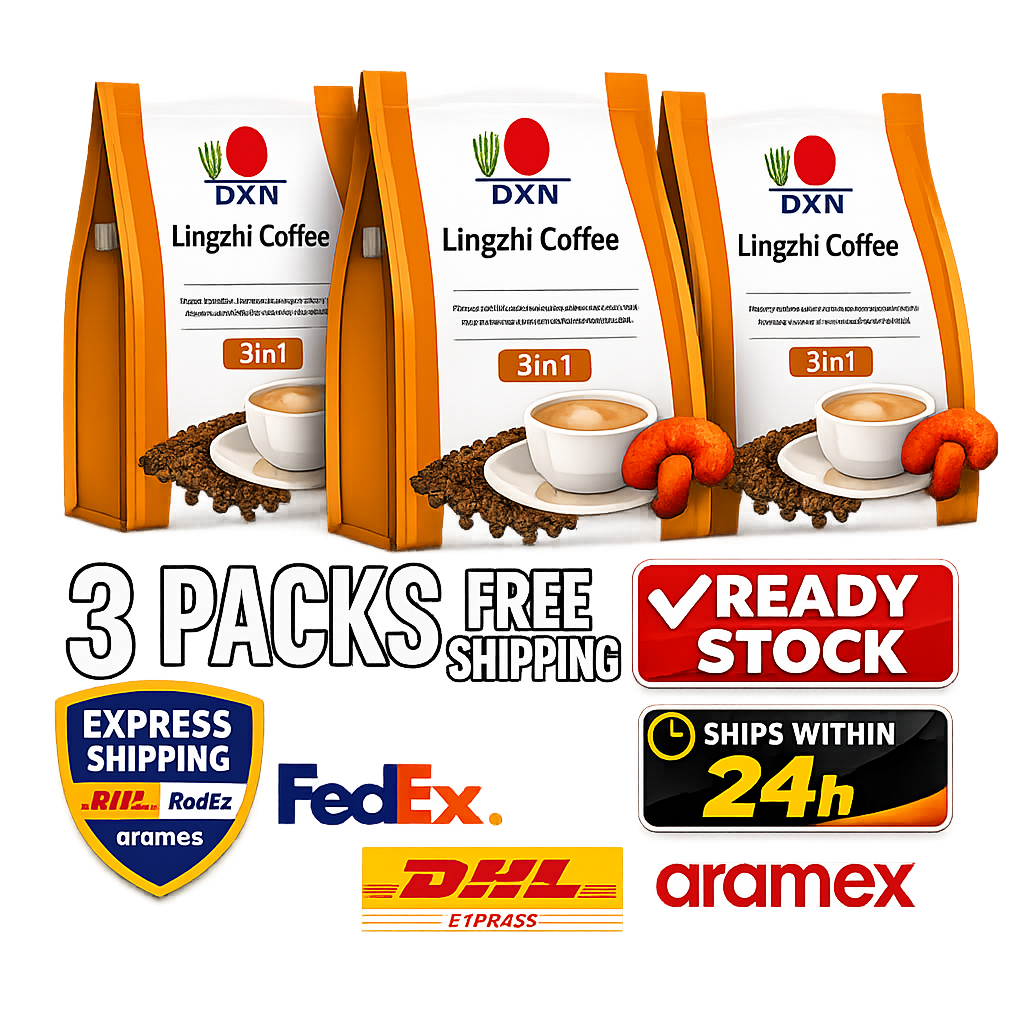 Share DXN Lingzhi Coffee 3in1 3 Packs | Halal - Ready Stock Fast Ship 24h DHL FedEx
