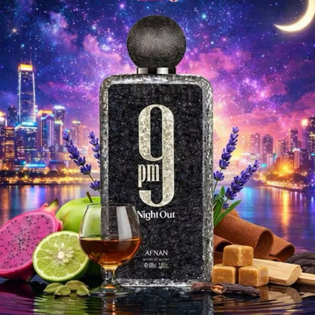 Afnan 9PM Night Out Extrait de Parfum 100ml – Long Lasting Unisex Luxury Fragrance - Free Shipping