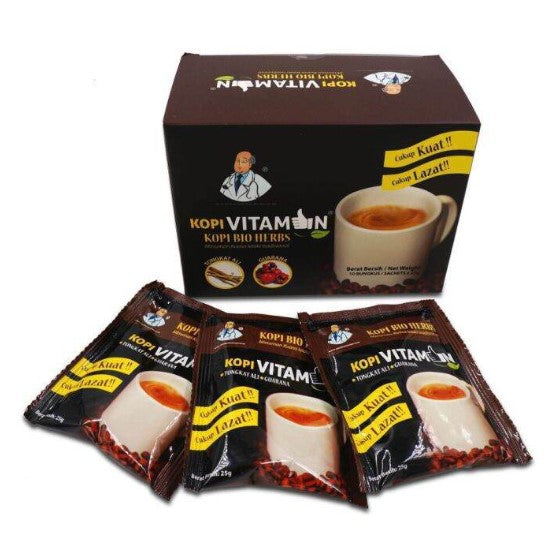 Kopi Vitamin BIO Herbs Original Instant Coffee for Men – 10 Sachets per Box, Boost Energy & Stamina