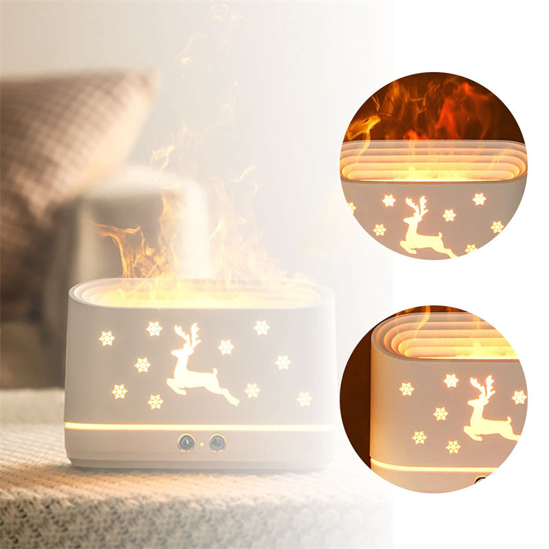 Elk Flame Humidifier Diffuser – Silent Aromatherapy Lamp for Cozy Home Décor