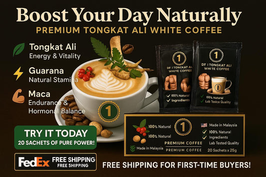 DF1 Tongkat Ali Instant Coffee – Premium Herbal Blend for Vitality & Performance For Men