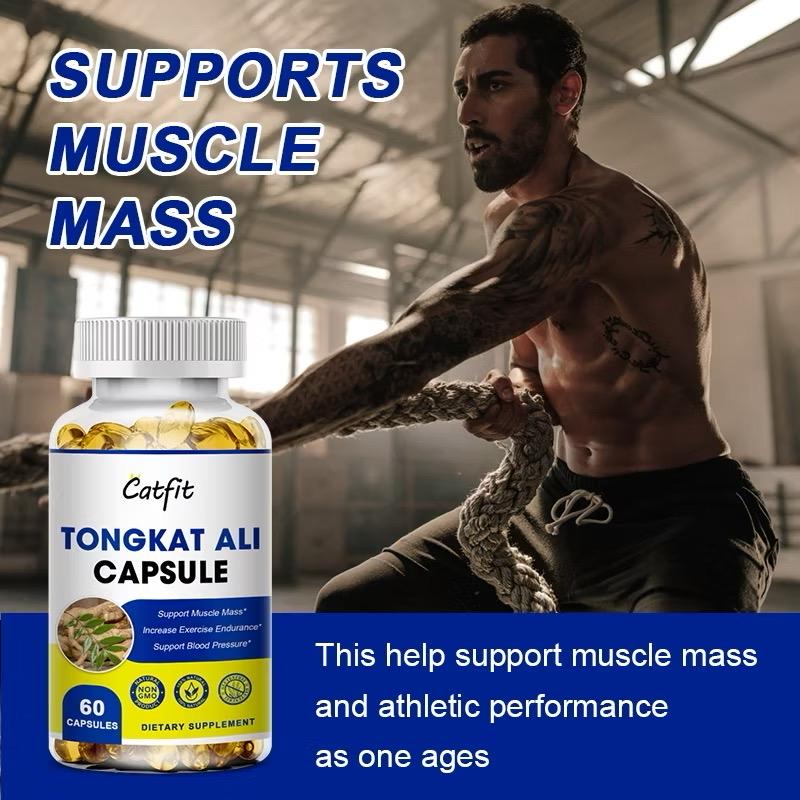 2 Bottles Tongkat Ali Capsules – 240 Count – Herbal Testosterone & Energy Booster – Natural Endurance Supplement