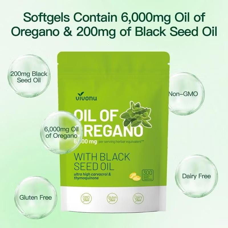 Premium 600 Oregano Capsules with Natural Seed Oil (2 Pack) | Organic Vegan Supplement | Health and Wellness Support