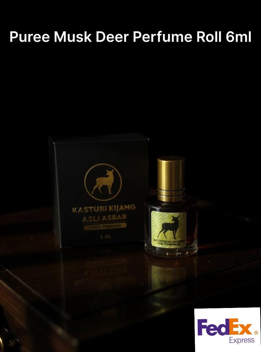Pure Malaysia Musk Deer Perfume Oil Roll-On 6ml – Long Lasting Natural Unisex Attar Fragrance